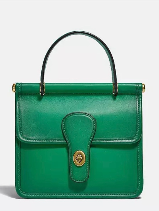 Coach Handbags - Coach Willis Top Handle 18 in Green, rare!